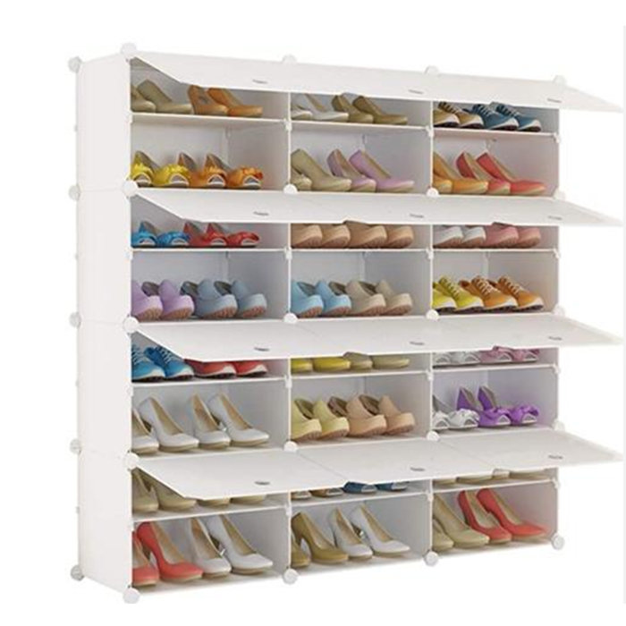 Rebrilliant 8Tier Portable 48 Pair Shoe Rack Organizer 24 Grids Tower